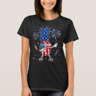 Camiseta Pineapple Patriótico Dabbing 4 De Julio Estadounid