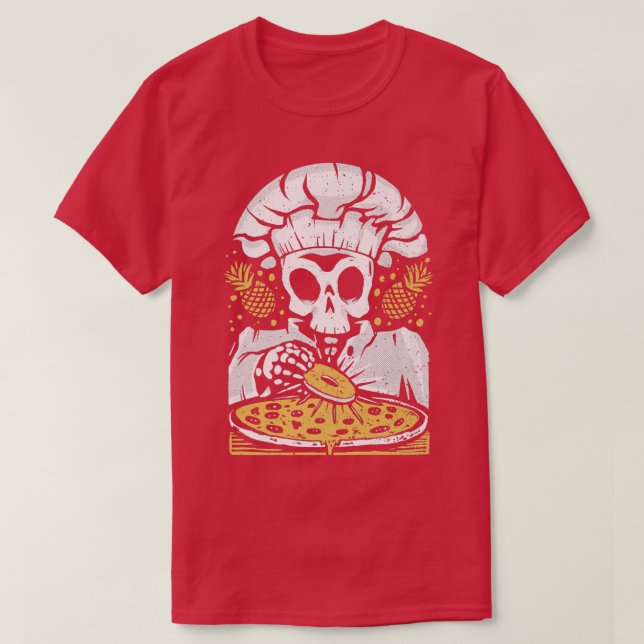 Camiseta Pineapple Pizza Lover Funny Skeleton Chef Pineapp (Diseño del anverso)
