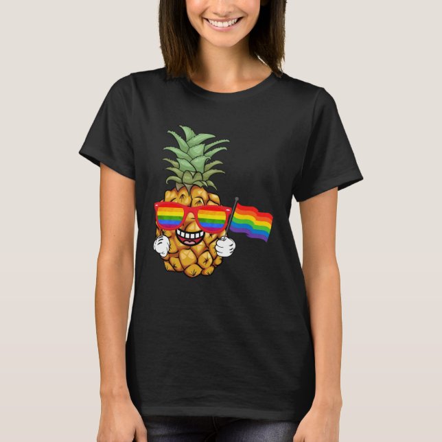 Camiseta Pineapple Rainbow Flag Hawaiian Gay Pride LGBT (Anverso)
