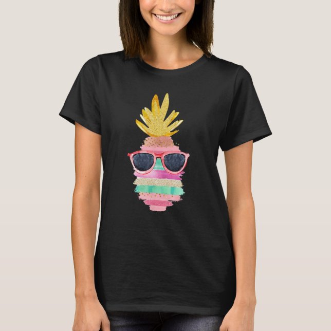 Camiseta Pineapple Sunglasses Aloha Beaches Hawaii Hawaiian (Anverso)