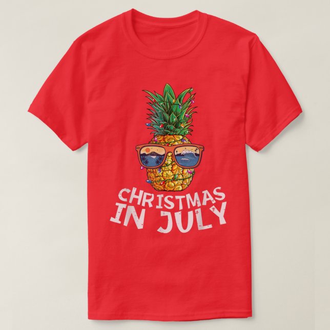 Camiseta Pineapple Sunglasses Christmas In July Summer Xmas (Diseño del anverso)