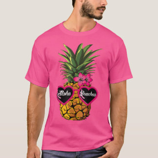 Camiseta Pineapple Sunglasses T shirt Aloha Beaches Hawaiia