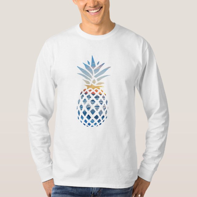 Camiseta Pineapple Sunset Seaview Elegante Gráfico (Anverso)