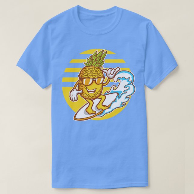 CAMISETA PINEAPPLE SURFING (Diseño del anverso)