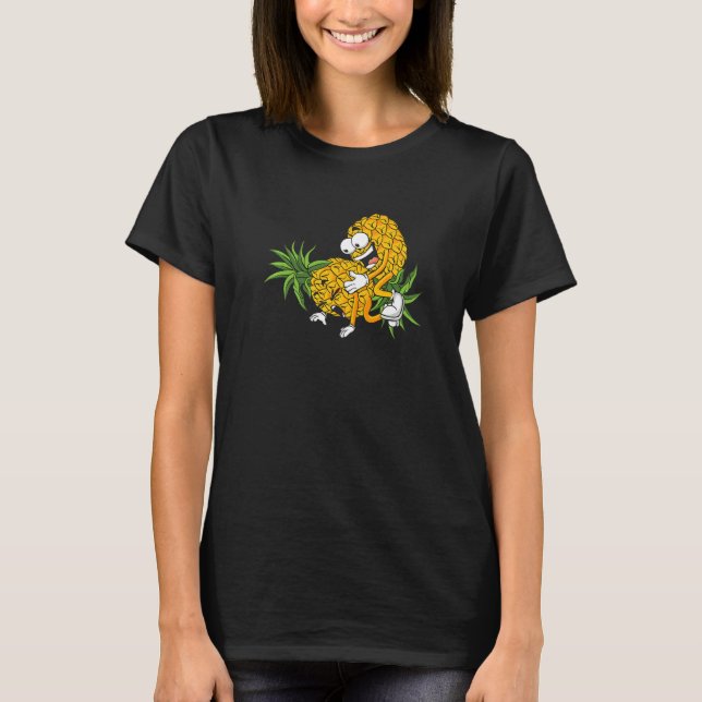 Camiseta Pineapple Swinger Couple  Upside Down Swinging Lif (Anverso)