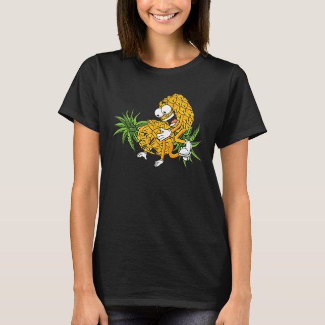 Camiseta Pineapple Swinger Pareja Upside Down Swinging Li (Anverso)