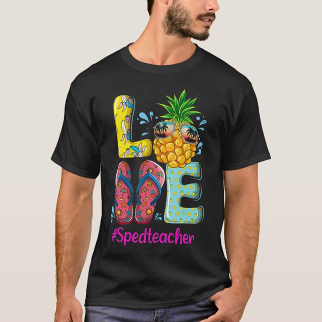 Camiseta Pineapple Tropical Flip Special Education Teacher  (Anverso)