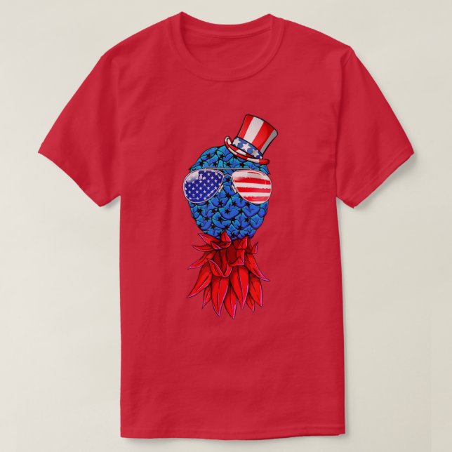 Camiseta Pineapple Upside Down American Flag Gafas de sol 4 (Diseño del anverso)