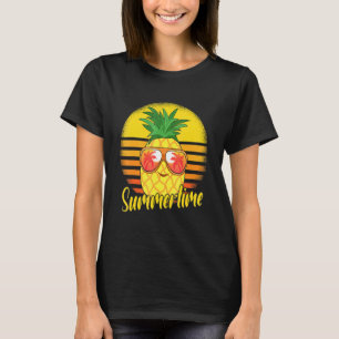 Camiseta Pineapple Verano Retro Atardecer Playa Vacaciones 