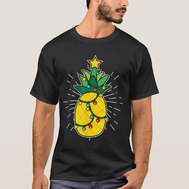Camiseta Pineapple X-Mas Tree iluminó a Navidades Star Cute (Anverso)