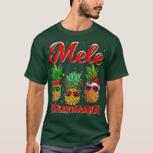 Camiseta Pineapple Xmas Lights Mele Kalikimaka Pineapple Ch