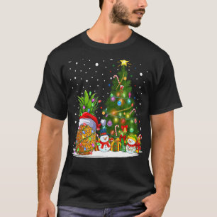 Camiseta Pineapple Xmas Tree Light Santa Pineapple Chris