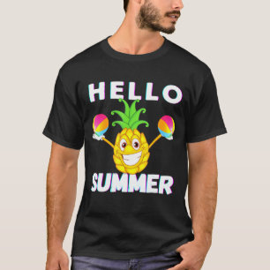Camiseta Pineapples Hello Summer Pineapple Mom Dad Boy Chic