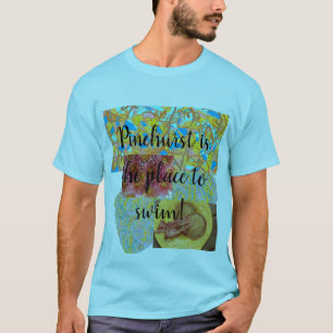 Camiseta Pinehurst es un lugar para nadar, arte abstracto, 