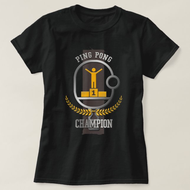 Camiseta Ping Pong Champion Fun Table Jugador de tenis (Diseño del anverso)