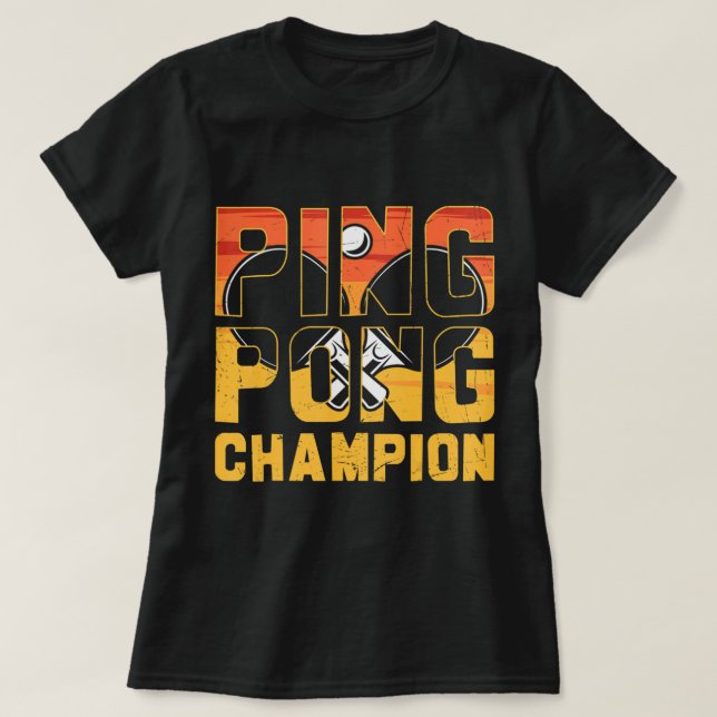 Camiseta Ping Pong Champion Mesa Retro (Diseño del anverso)