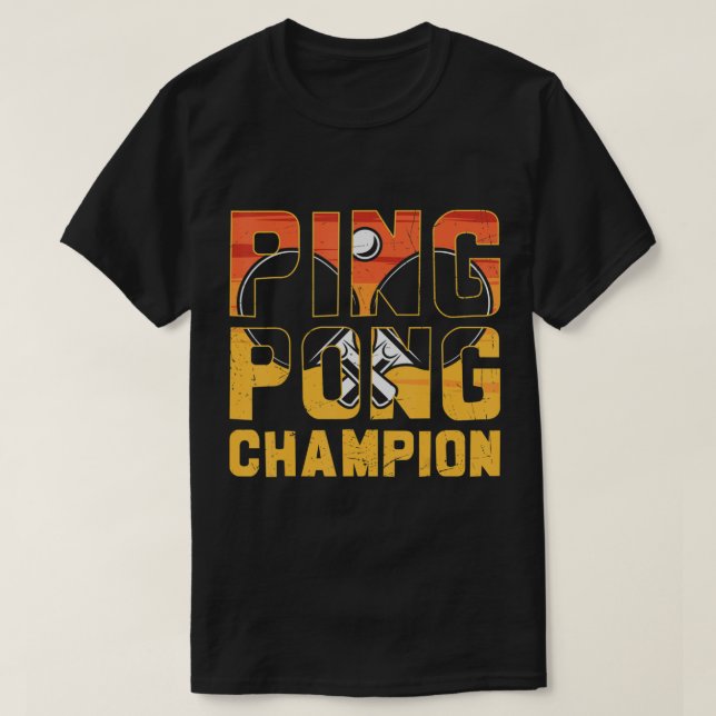 Camiseta Ping Pong Champion Mesa Retro (Diseño del anverso)