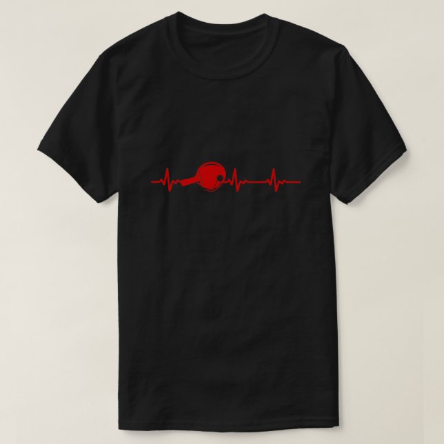 Camiseta Ping Pong Hearbeat mesa de ping pong idea hombres  (Diseño del anverso)
