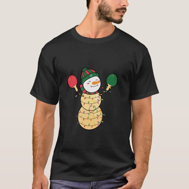 Camiseta Ping Pong Navidades ping pong gorra Santa Snowman (Anverso)