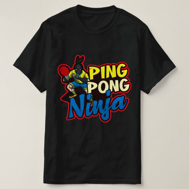 Camiseta Ping Pong Ninja Design Table Tennis (Diseño del anverso)