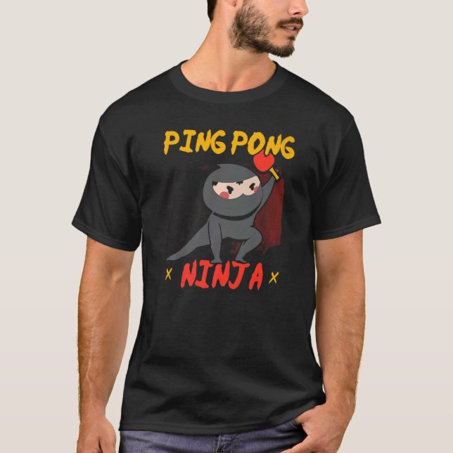 Camiseta Ping Pong Ninja Jugador de tenis Paddle Sport (Anverso)