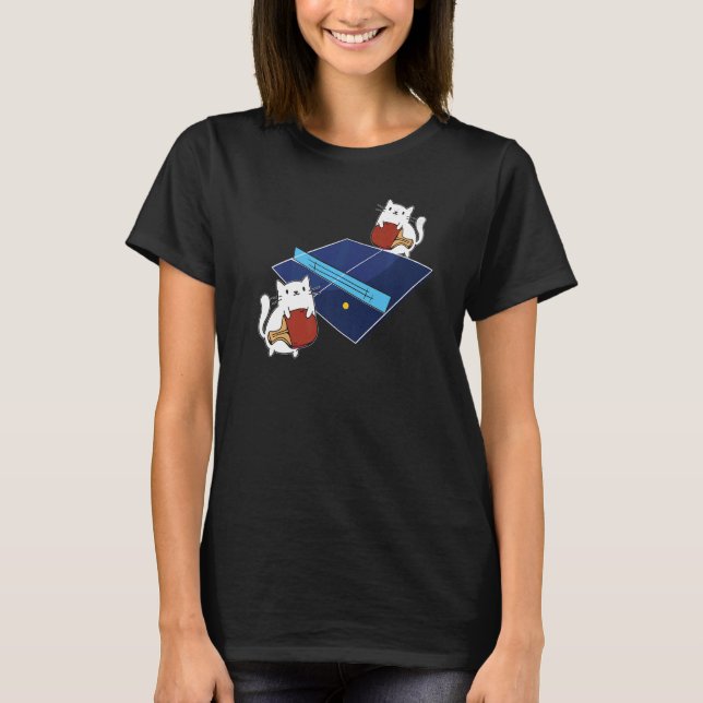 Camiseta Ping Pong Paddle Ladies Cat Table Tennis Player Ca (Anverso)