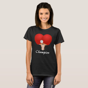 Camiseta Ping Pong Paddle Table Tennis Heart Personalizado