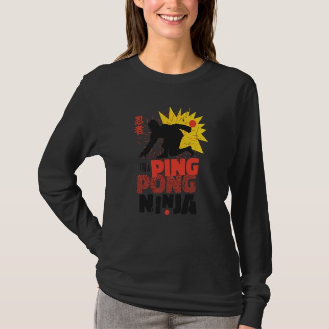Camiseta Ping Pong Paddle Table Tennis sport ping pong ninj (Anverso)