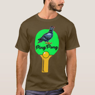 Camiseta Ping Pong Pigeon Mesa Tenis Entrenador de Tenis