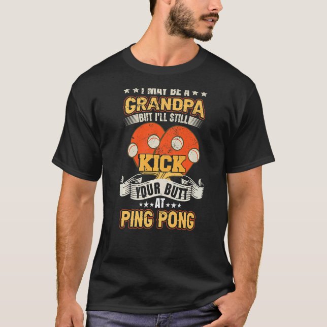 Camiseta Ping Pong Player Abuelo Mesa de Tenis Hombres Ping (Anverso)