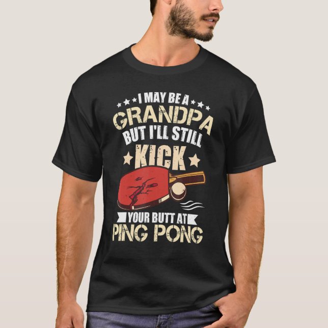 Camiseta Ping Pong Player Abuelo Mesa de Tenis Hombres Ping (Anverso)