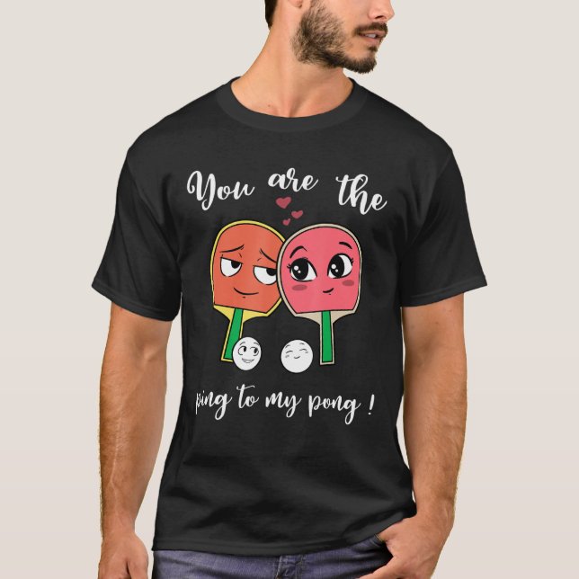 Camiseta Ping Pong Table Tennis Cute Pareja Aniversario Lov (Anverso)