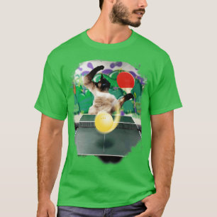 Camiseta Ping Pong, un gato siamés jugando a la mesa de ten