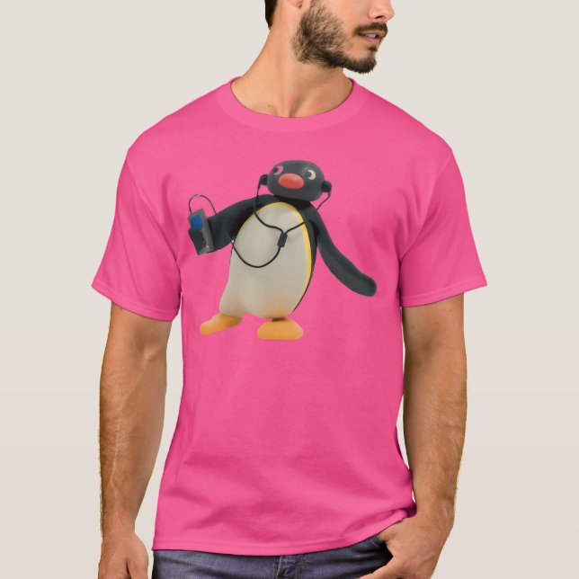 Camiseta Pingu Escuchando Música (Anverso)