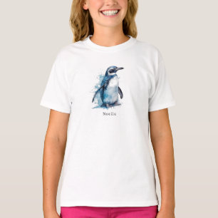 Camiseta Pingüino acuarela Ártico Azure, personalizado