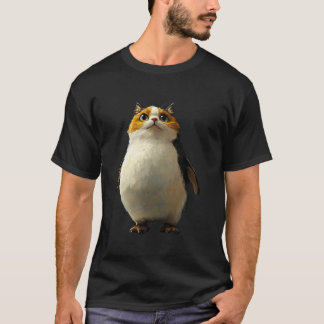 Camiseta Pingüino Adorable Con Cara De Gato