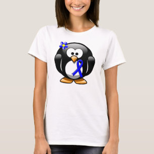 Camiseta Pingüino azul de la cinta de la conciencia