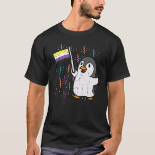 Camiseta Pingüino Bandera No binaria Cute Enby Nb Orde Lgbt