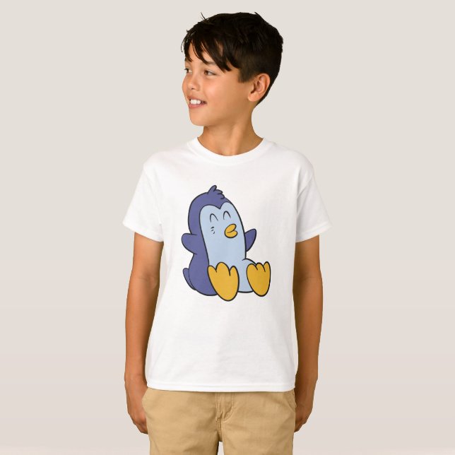Camiseta Pingüino bebé feliz | elegir color de fondo (Anverso completo)