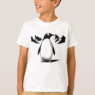 Camiseta Pingüino blanco y negro