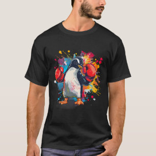 Camiseta Pingüino Boxeador Con Guantes De Boxeo Kickboxing 