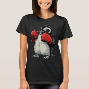 Camiseta Pingüino Boxeando Con Guantes De Boxeo Kickboxing