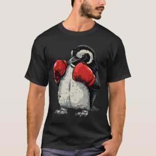 Camiseta Pingüino Boxeando Con Guantes De Boxeo Kickboxing 