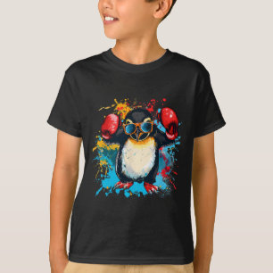 Camiseta Pingüino Boxeando Con Guantes De Boxeo Kickboxing