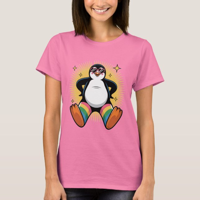 Camiseta Pingüino Caprichoso Caricatura (Anverso)