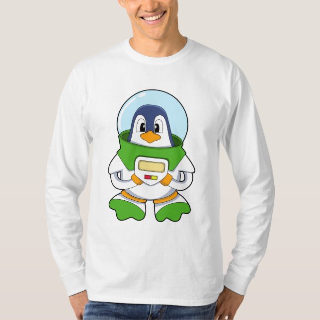 Camiseta Pingüino como astronauta con disfraz (Anverso)