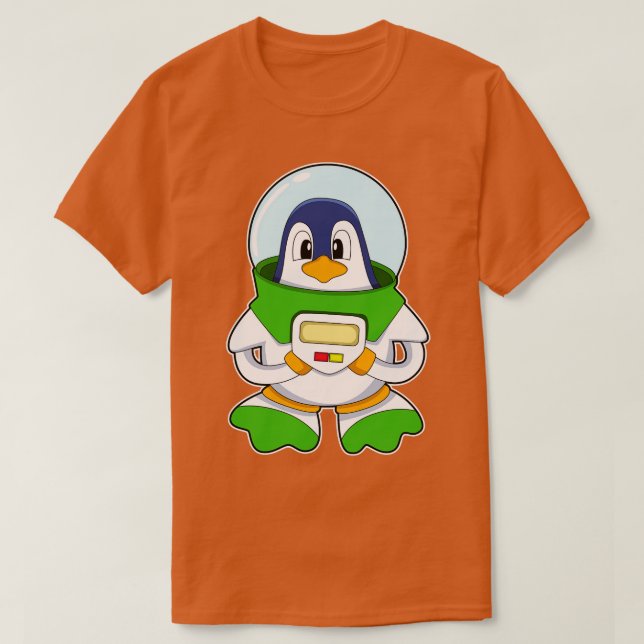 Camiseta Pingüino como astronauta con disfraz (Diseño del anverso)