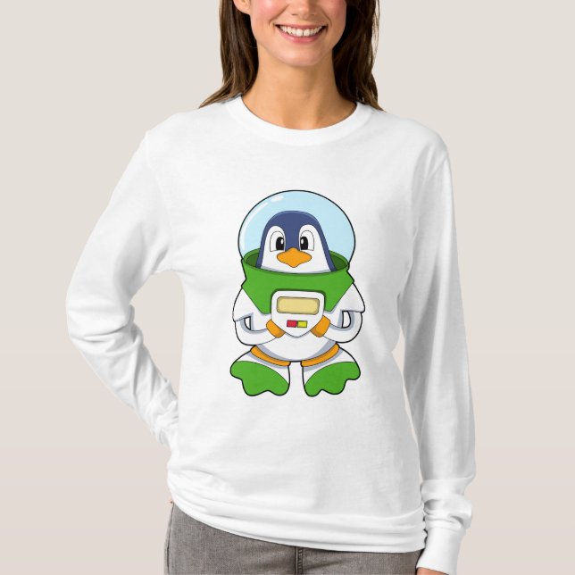 Camiseta Pingüino como astronauta con disfraz (Anverso)