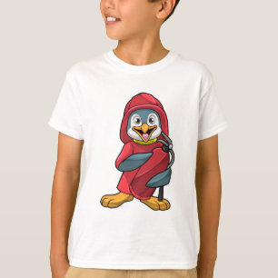 Camiseta Pingüino como bombero con extinguista