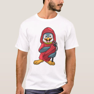 Camiseta Pingüino como bombero con extintor